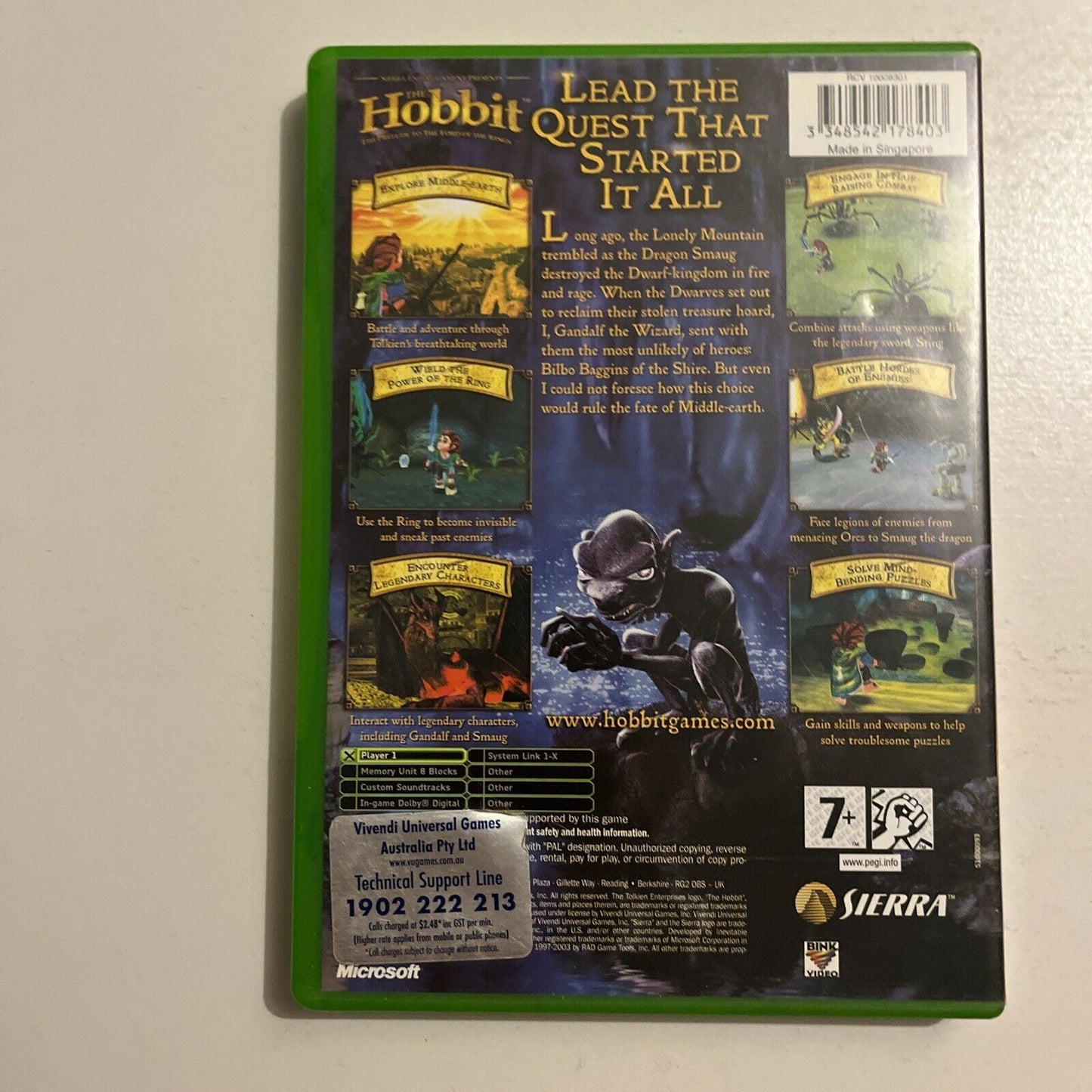 The Hobbit - Xbox Original With Manual PAL