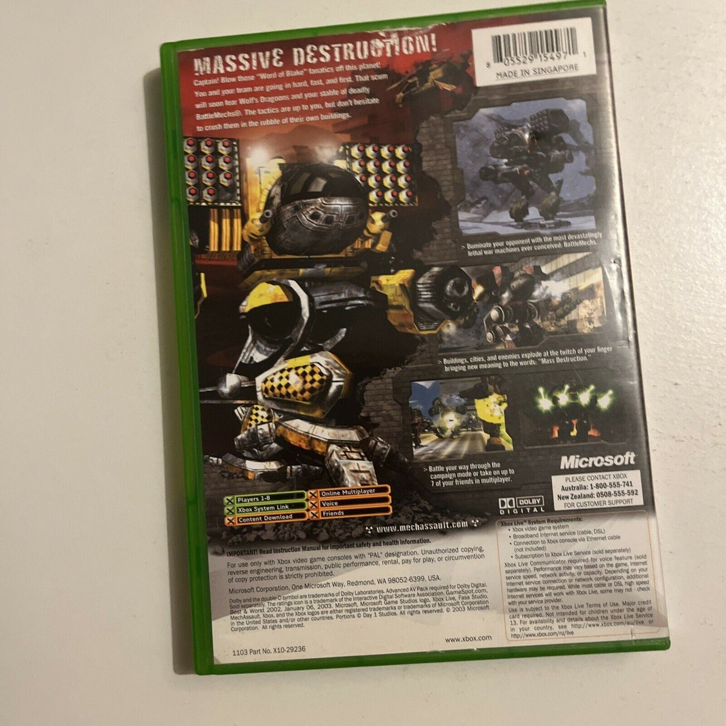 MechAssault - Microsoft Xbox - PAL - Mech Assault - Complete w/ Manual