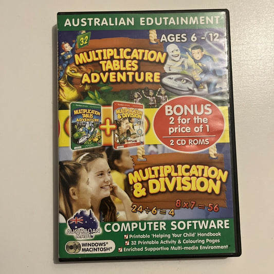 Multiplication Tables Adventure / Multiplication & Division PC CDROM Maths Game
