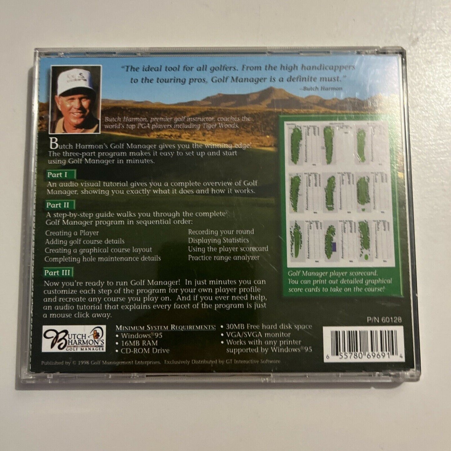 Butch Harmon's: Golf Manager PC CDROM 1998 Win95/98/XP