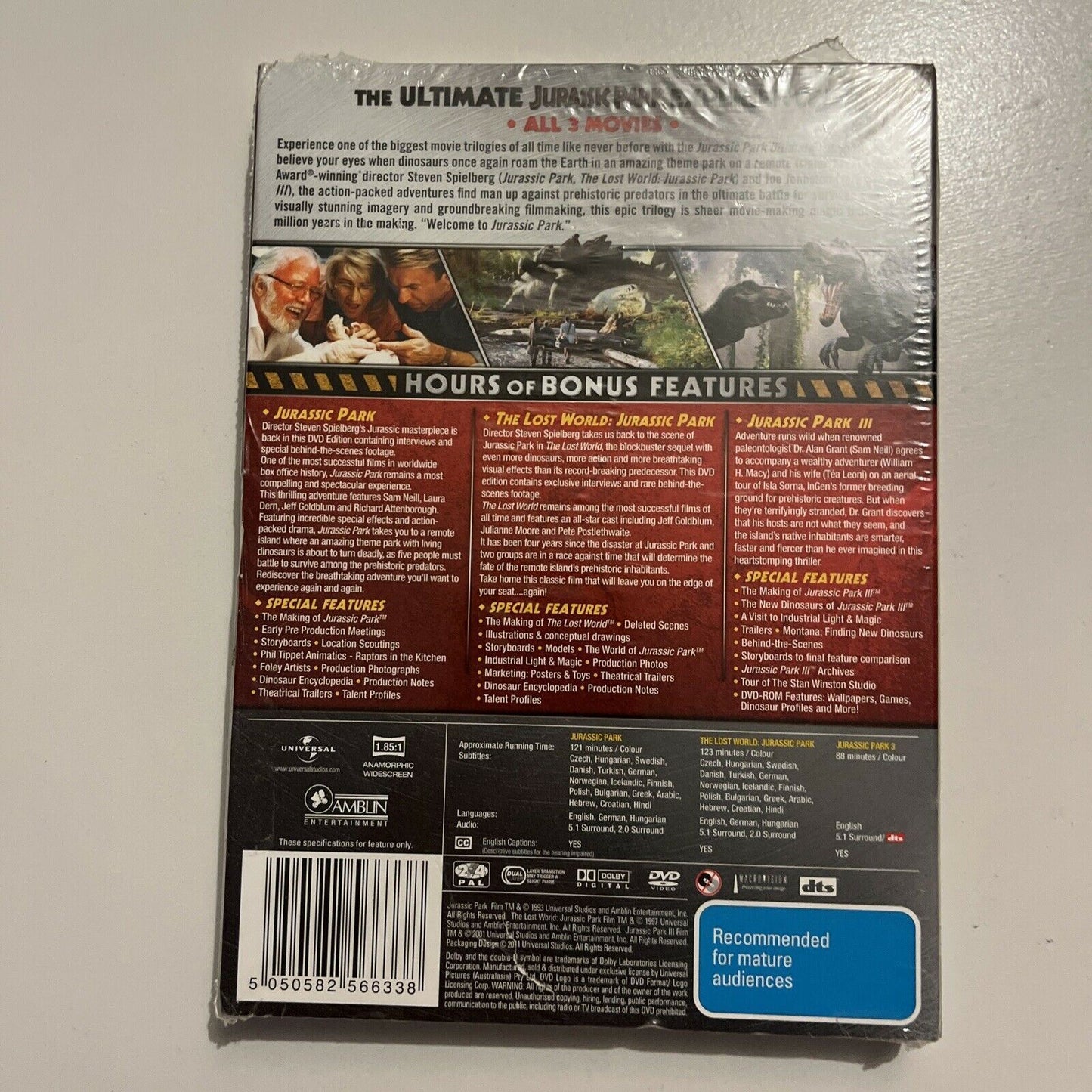 *Sealed* Jurassic Park / Jurassic Park: The Lost World / Jurassic Park III DVD