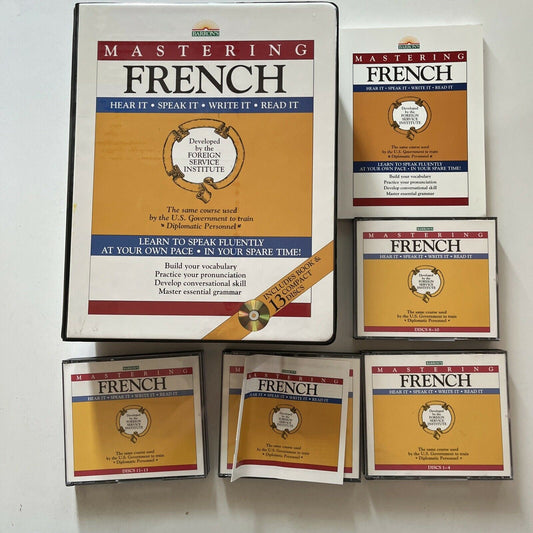 Barron's: Mastering French By The Foreign Service Institute (CD+Book, 12-Disc)