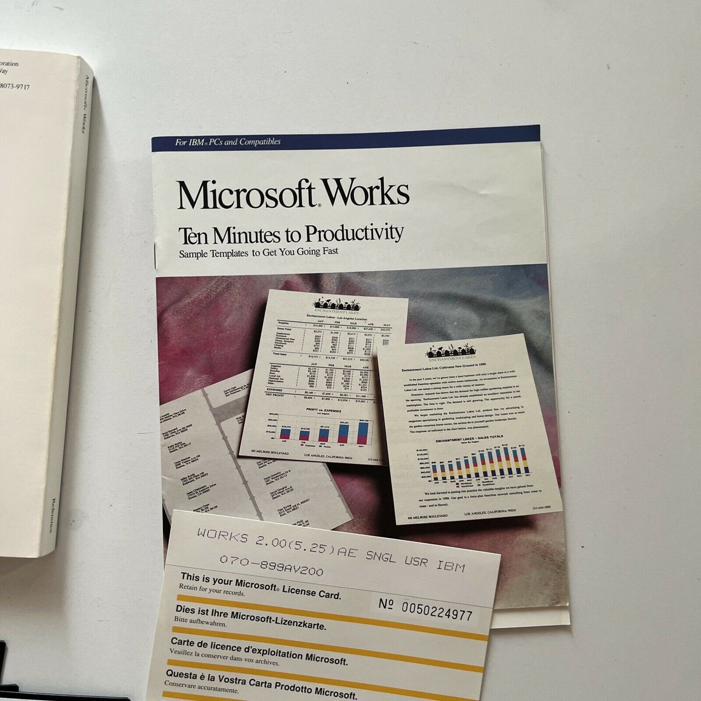 Microsoft Works - Version 2.0 PC 5.25" Floppy Disc With Manual & Box