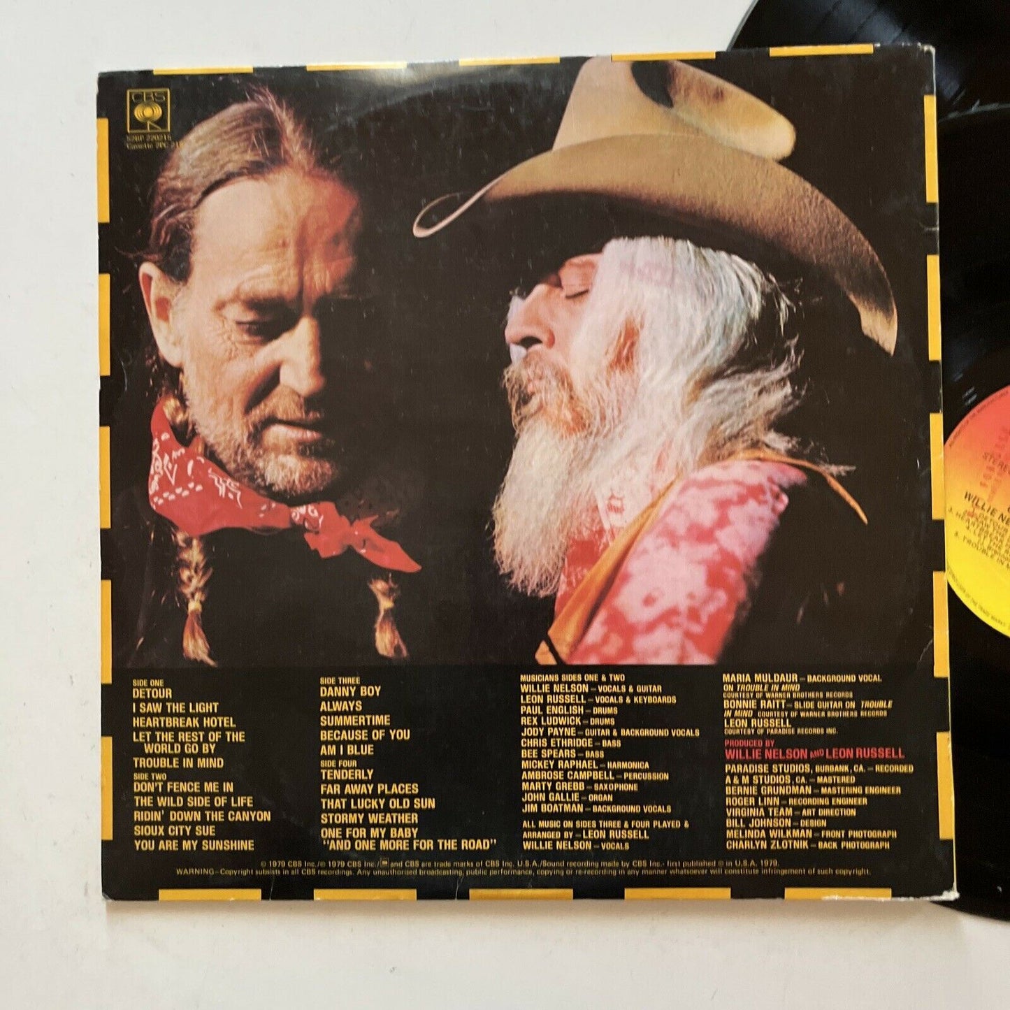 Willie Nelson & Leon Russell - One For The Road (Vinyl, 1979, 2-LP)