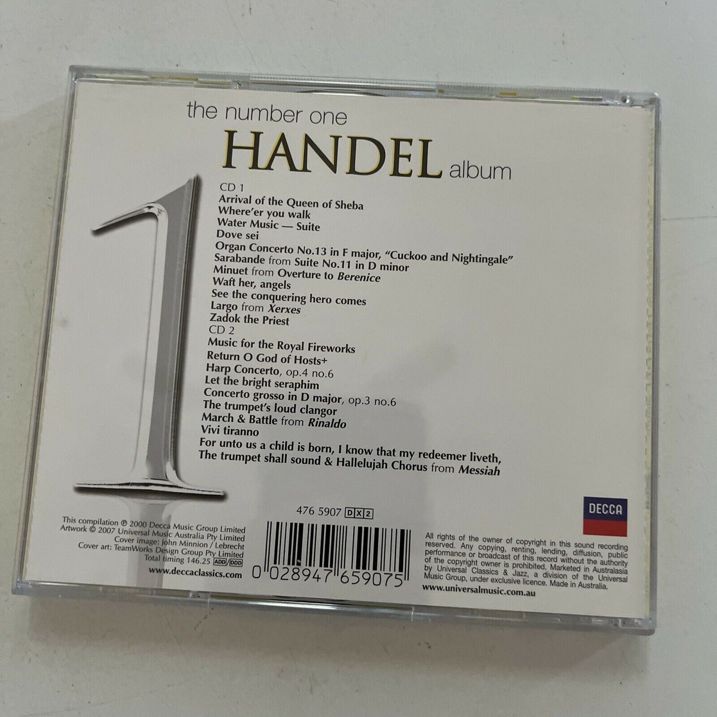 Handel : The Number One Album - Over 2 Hours Of Handel (CD, 2000, 2-Disc)