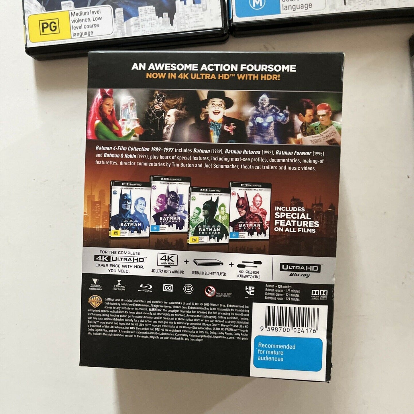 Batman: 4-Film Collection 1989-1997 (4K Ultra HD, Blu-ray, 1997, 8-Disc) RegionB