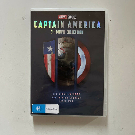 Captain America: First Avenger, Winter Soldier, Civil War (DVD, 2016, 3-Disc)
