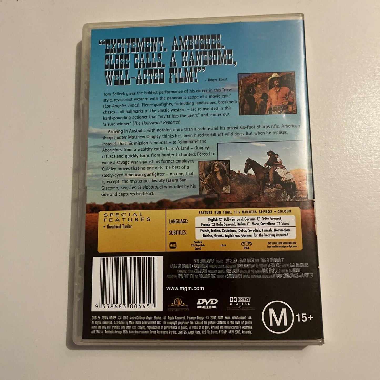 Quigley Down Under (DVD, 1990) Tom Selleck, Laura San Giacomo, Region 4