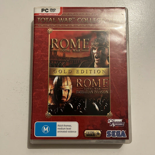 Rome : Total War Gold Edition & Barbarian Invasion Expansion (PC DVD Rom, SEGA)