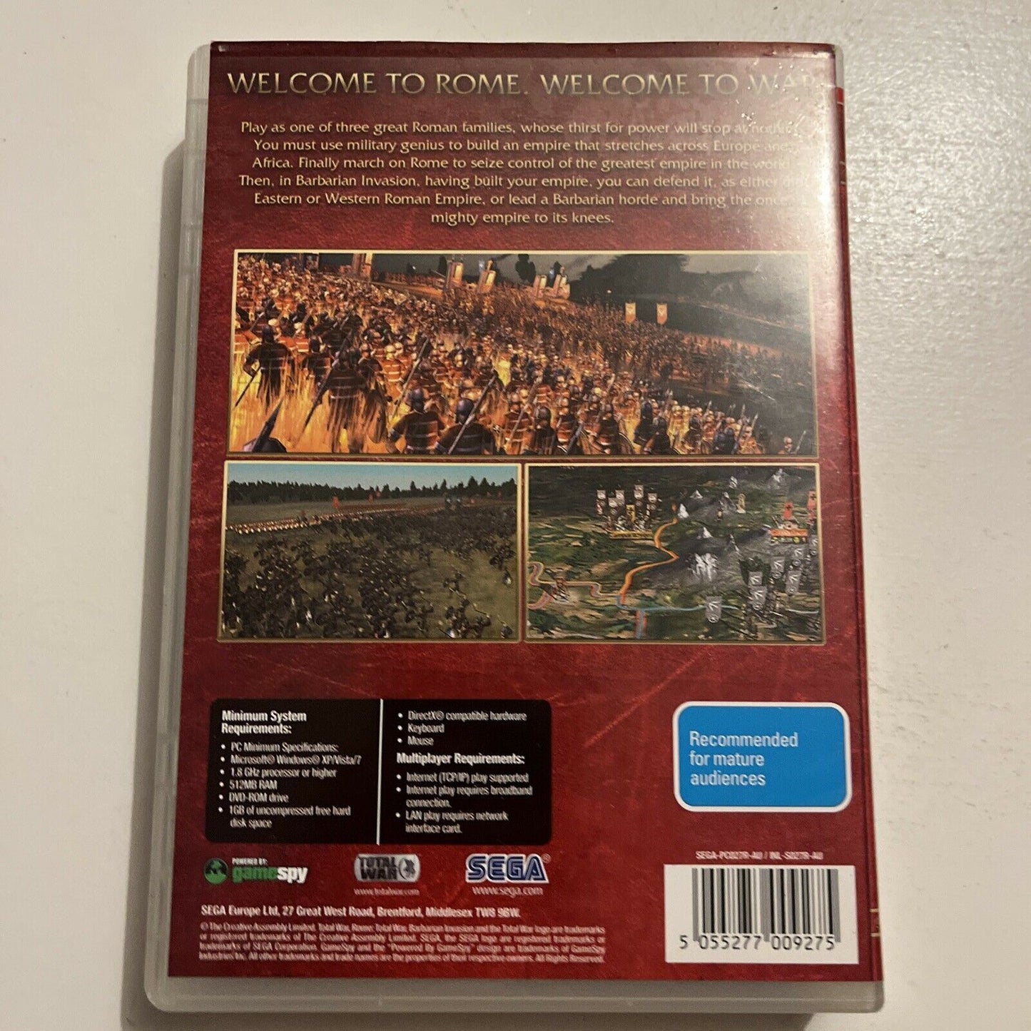 Rome : Total War Gold Edition & Barbarian Invasion Expansion (PC DVD Rom, SEGA)