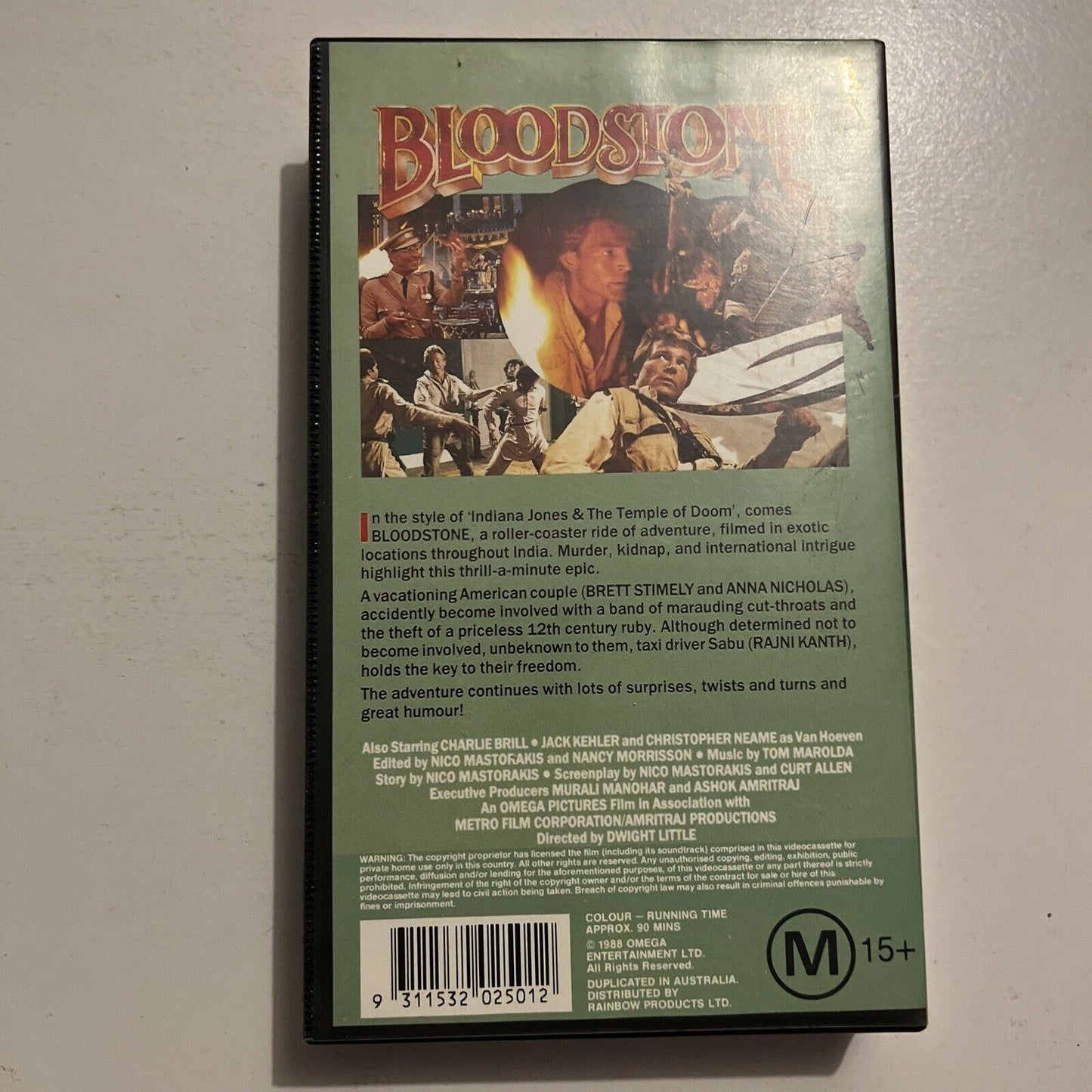 Bloodstone (VHS, 1988) Brett Stimely, Rajinikanth PAL