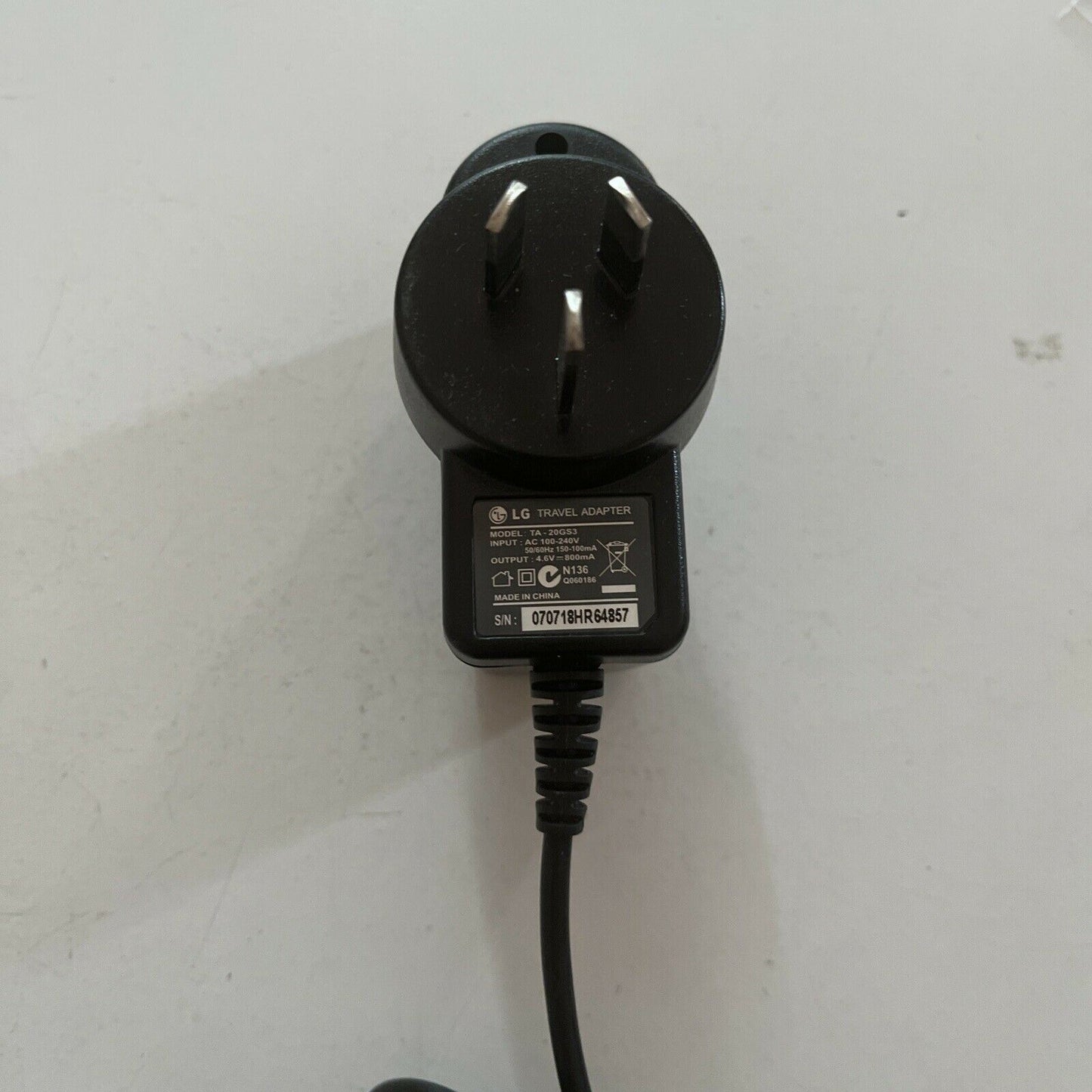 Genuine LG TA-20GS3 Mobile Phone Travel Adapter Charger 4.6V 800mA