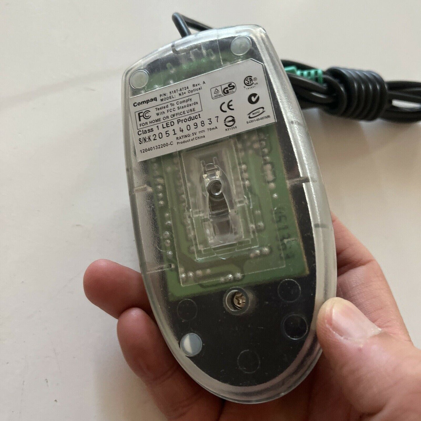 Compaq N3+ Optical Mouse PS/2 Port - Tested Working