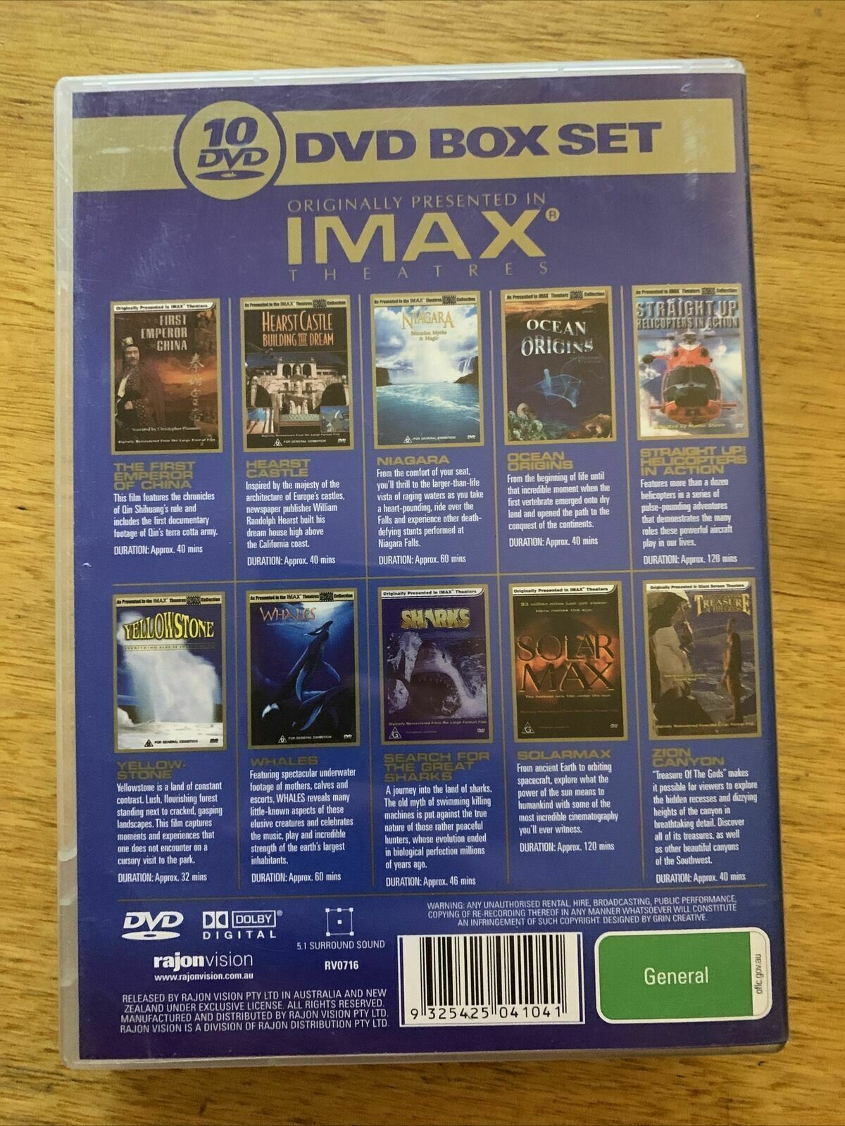 IMAX The Adventure 10x DVD Box Set Originally Presented In Theatre