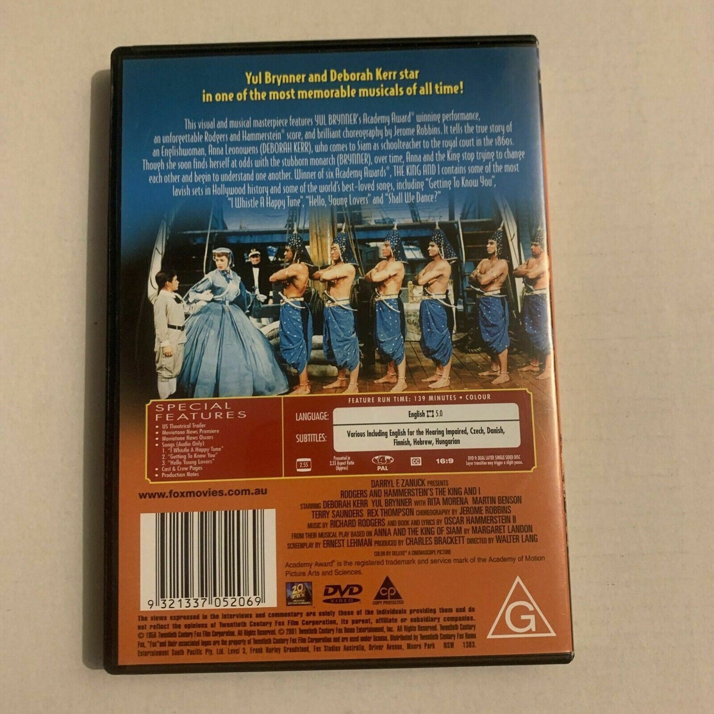 Roger & Hammerstein's - The King And I (DVD, 1956) Yul Brynner. Region 4,2