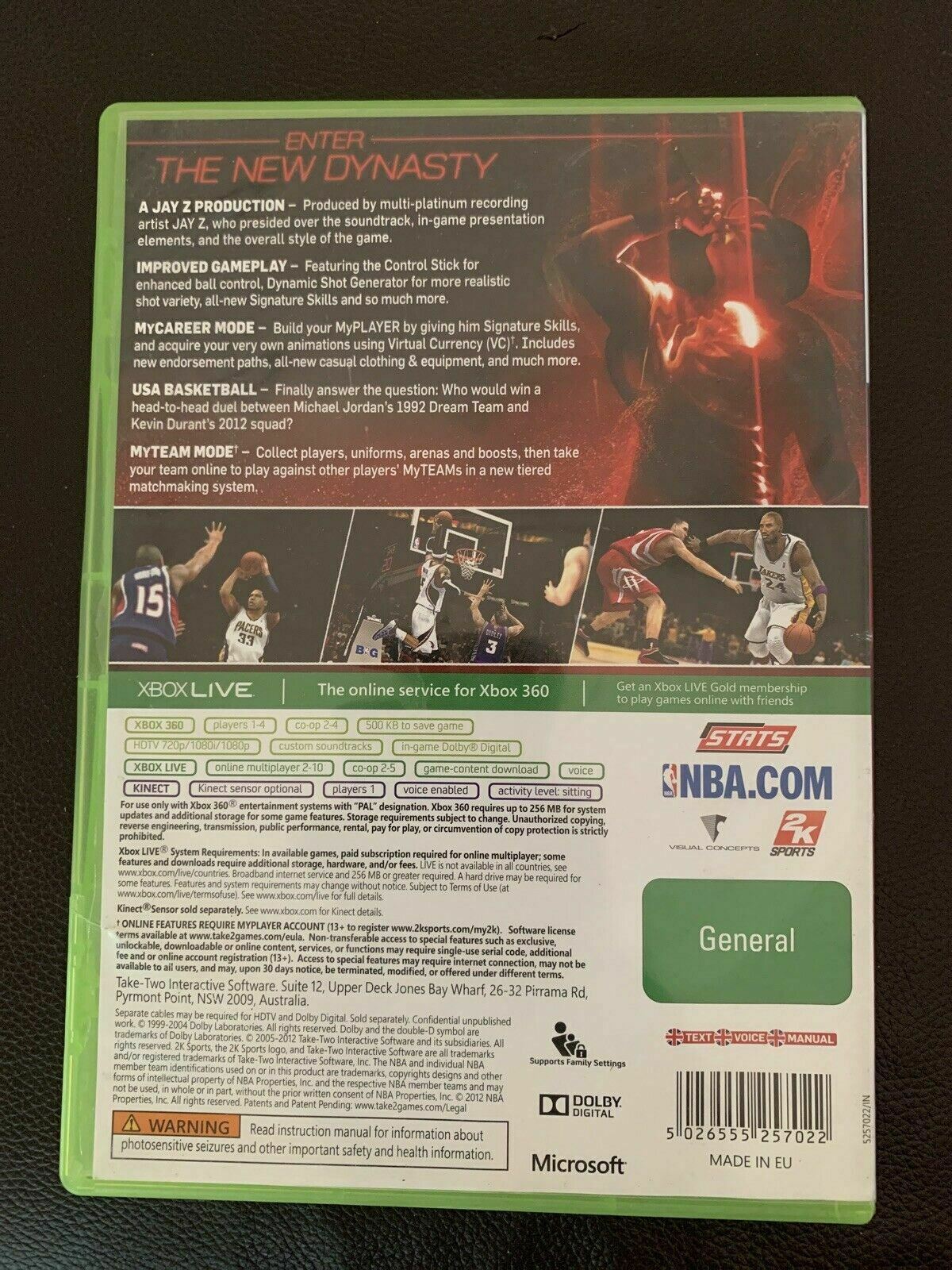NBA 2K13 XBox 360 Game with Manual