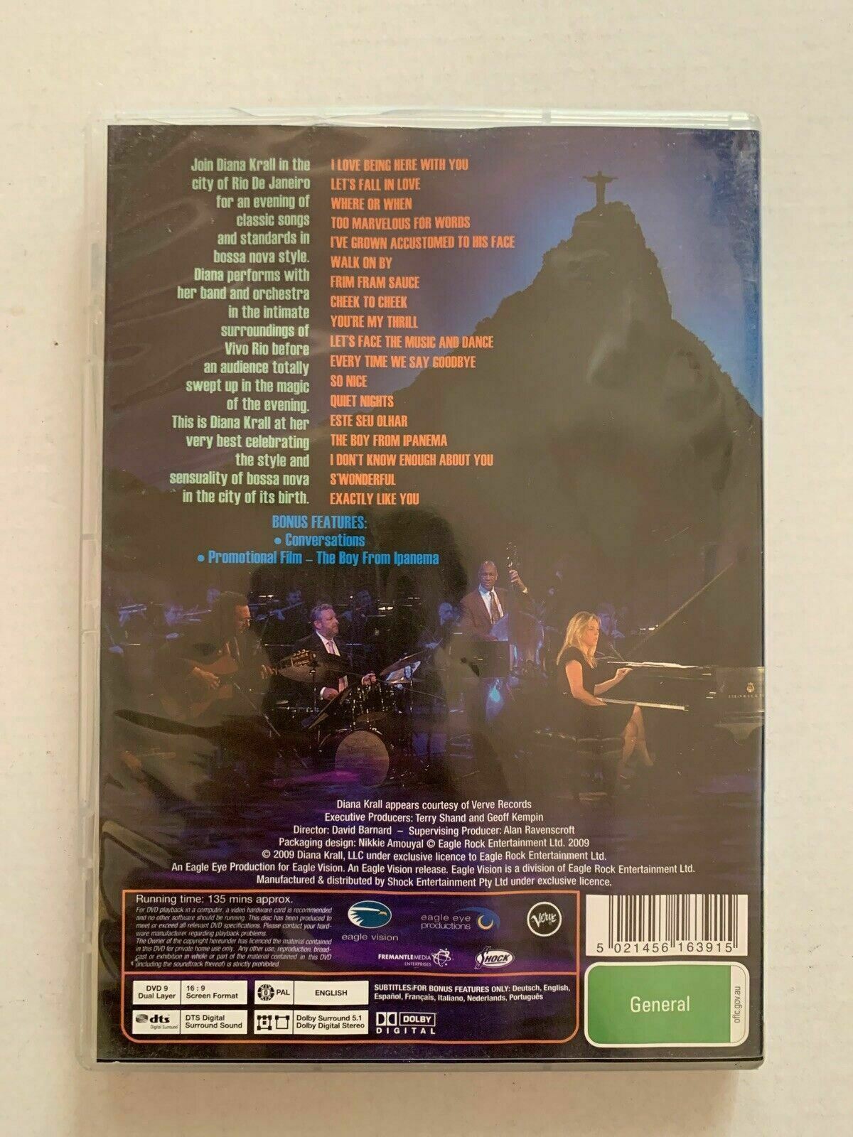 Diana Krall - Live In Rio (DVD, 2009) All Regions