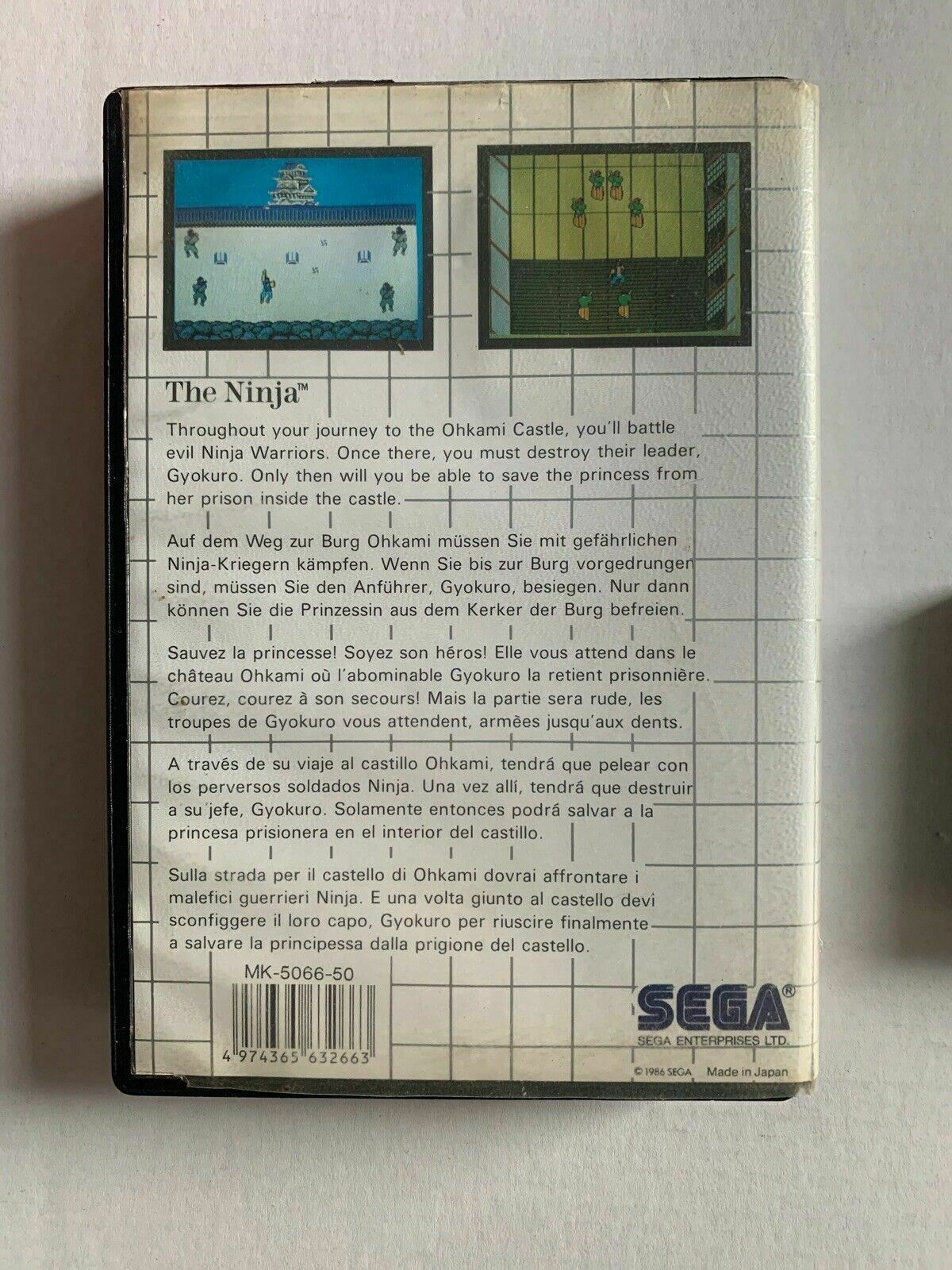 The Ninja - Sega Master System PAL - Classic Arcade Action Retro Game
