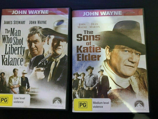 2x John Wayne DVD: The Man Who Shot Liberty Valance & The Sons Of Katie Elder.