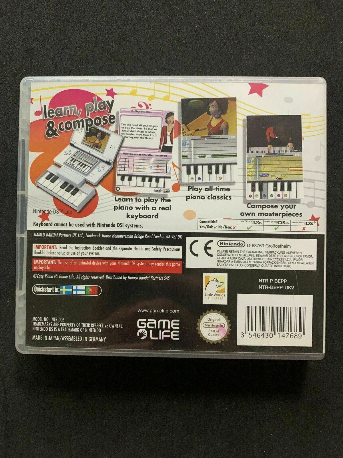 Easy Piano - Nintendo DS with Manual