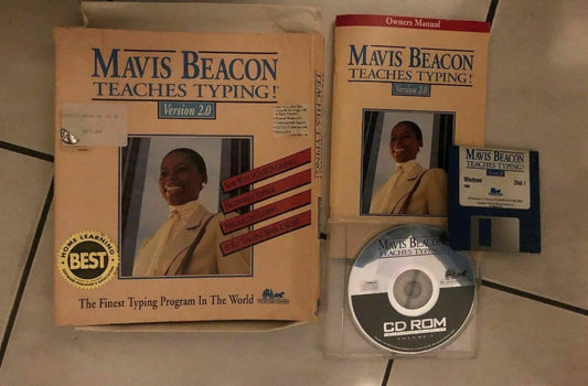 Mavis Beacon Teaches Typing Version 2.0 - PC Windows CDROM Floppy Diskette Retro