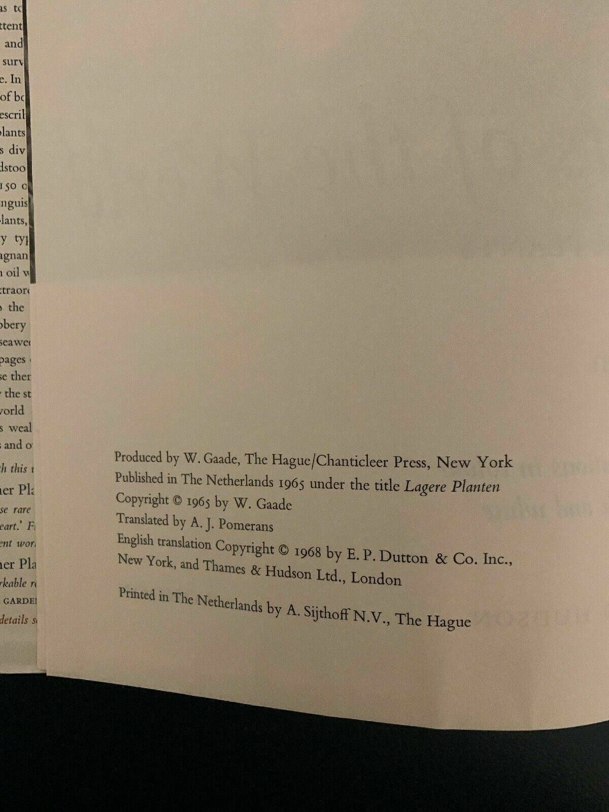 Plants Of The World: The Lower Plants by K.B.Boedijn 1968 Hardcover First Editio