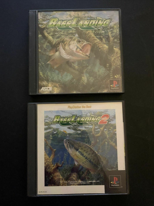 Bass Landing 1 & 2 - Playstation PS1 NTSC-J Japan Fishing Game