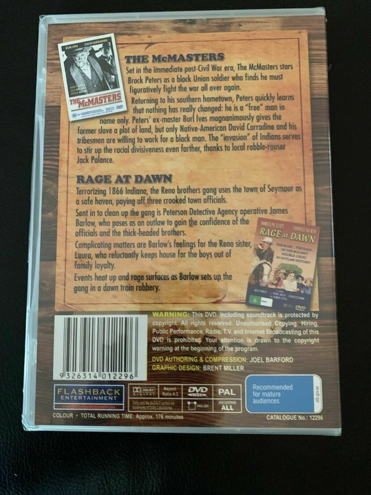 *New Sealed* Classic Westerns: The McMasters & Rage At Dawn DVD Region Free