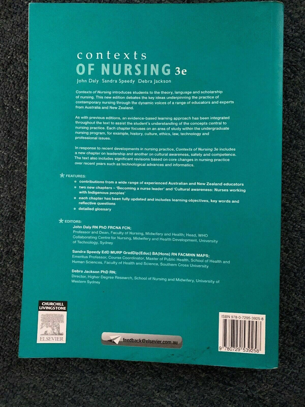 CONTEXTS OF NURSING 3E John Daly Sandra Speedy & Debra Jackson