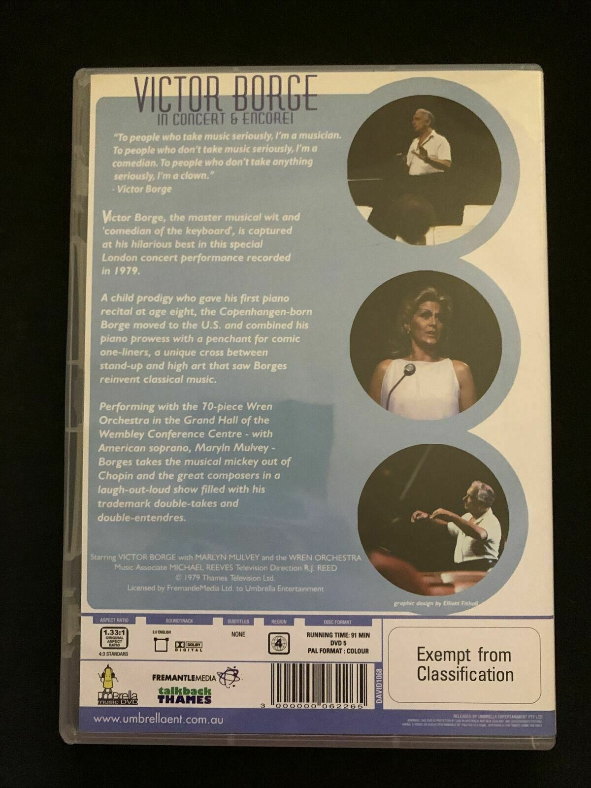 Victor Borge - In Concert And Encore (DVD, 1979) Region 4