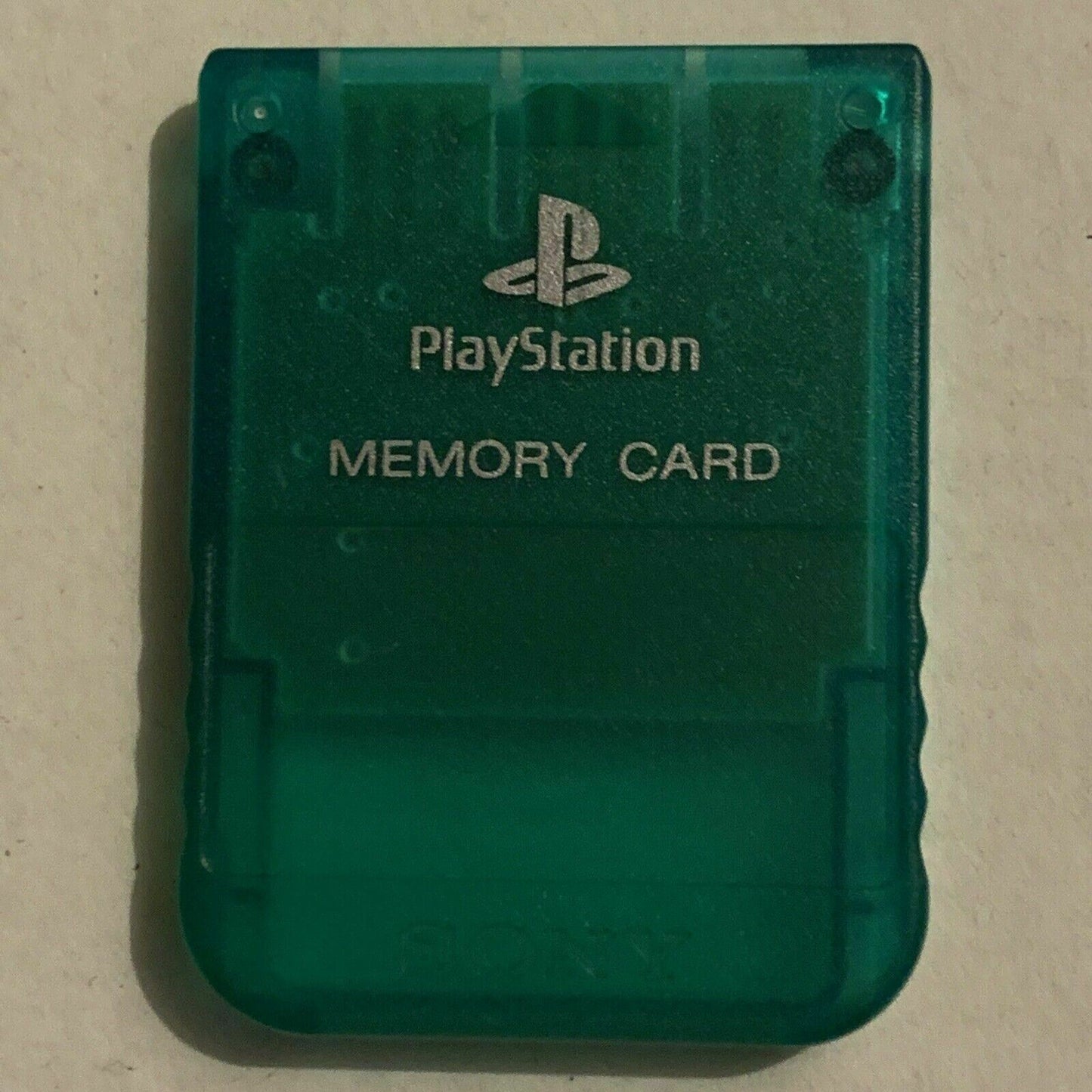 Genuine Official Sony Playstation 1 Memory Card SCPH-1020 Transparent Green RARE