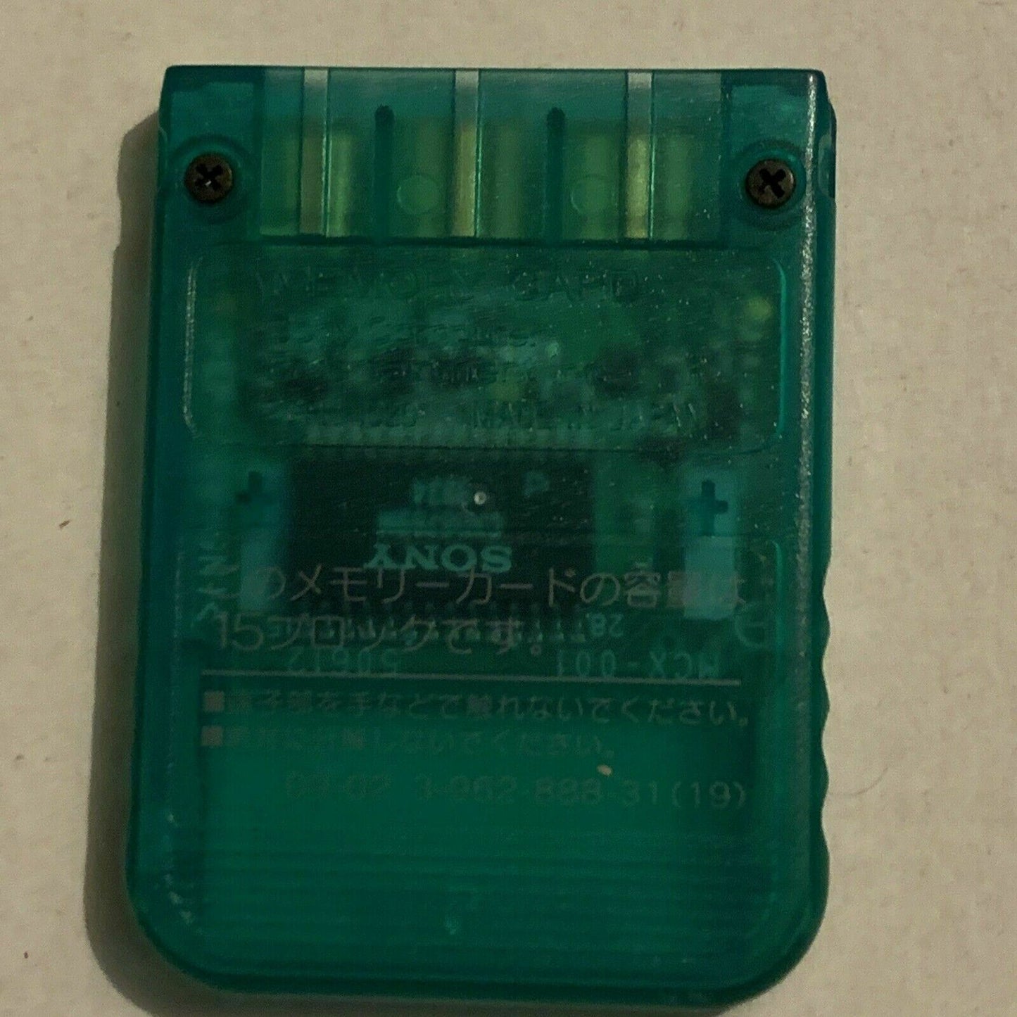 Genuine Official Sony Playstation 1 Memory Card SCPH-1020 Transparent Green RARE