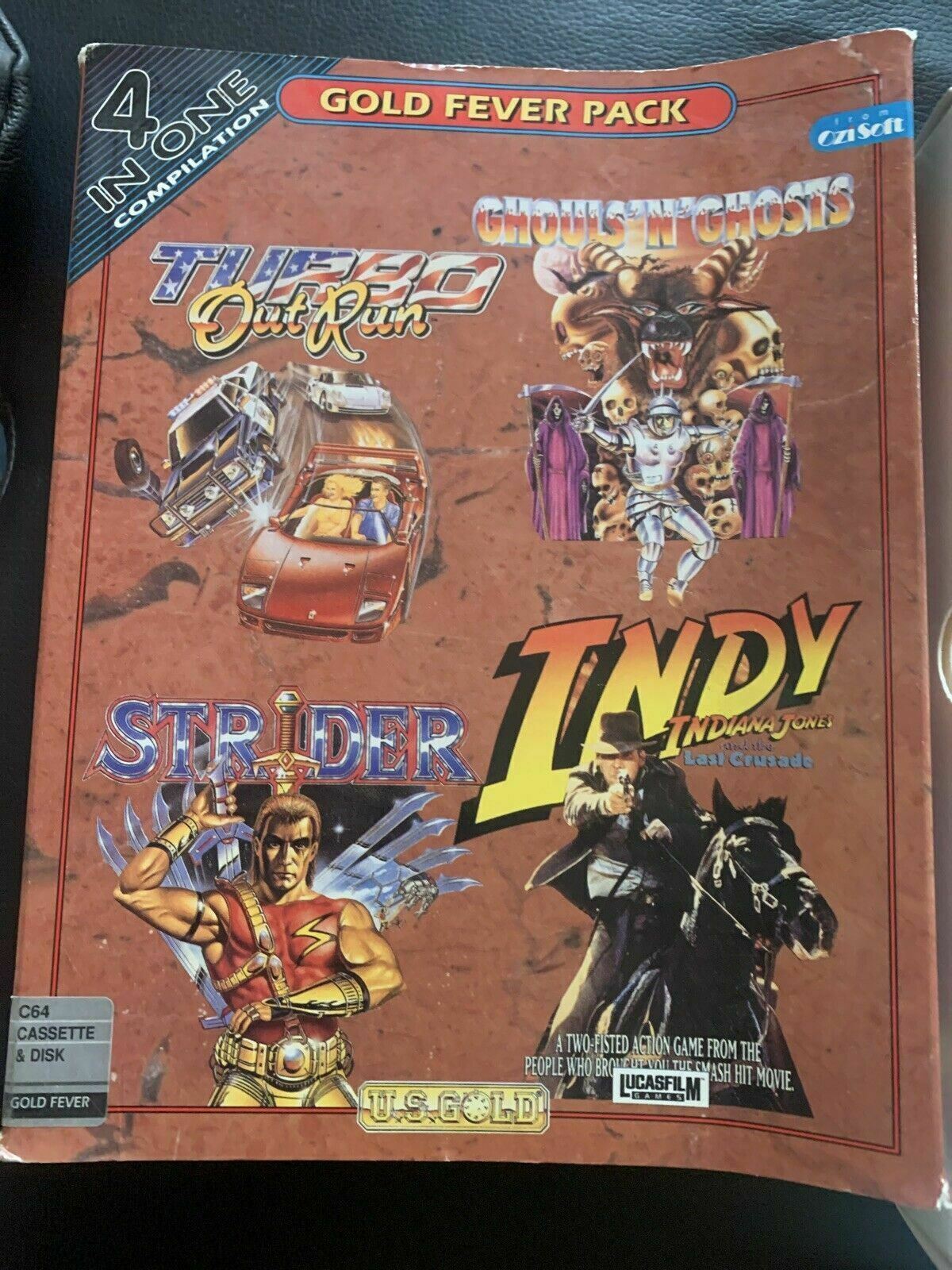 3x Commodore 64 Cassette Games: Gold Fever, Turbo Out Run & Ghouls 'n Ghosts