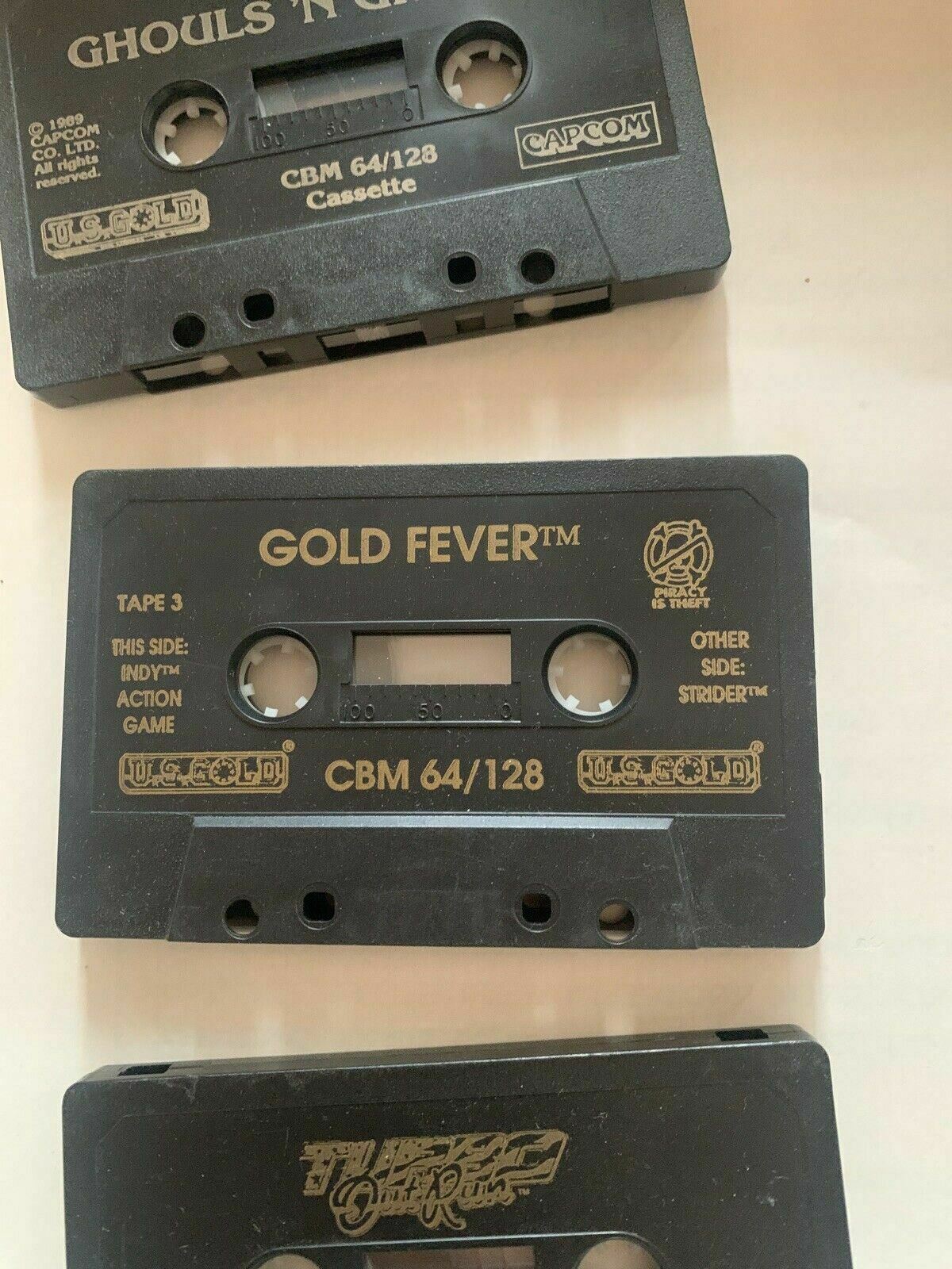 3x Commodore 64 Cassette Games: Gold Fever, Turbo Out Run & Ghouls 'n Ghosts