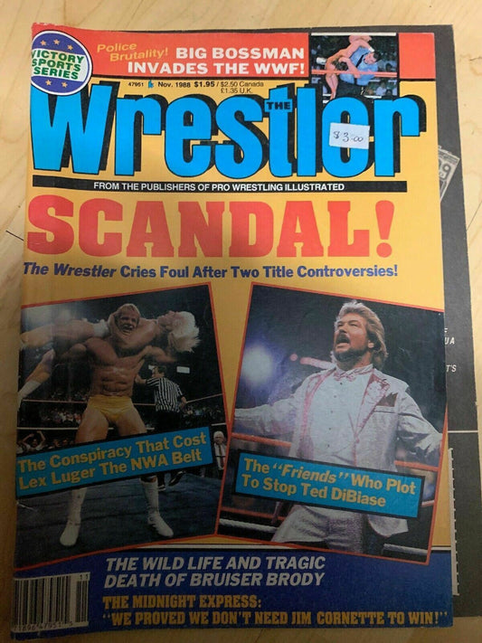 THE WRESTLER MAGAZINE Nov 1988 Lex Luger/Ted DiBiase/ Big Bosman/ Rare
