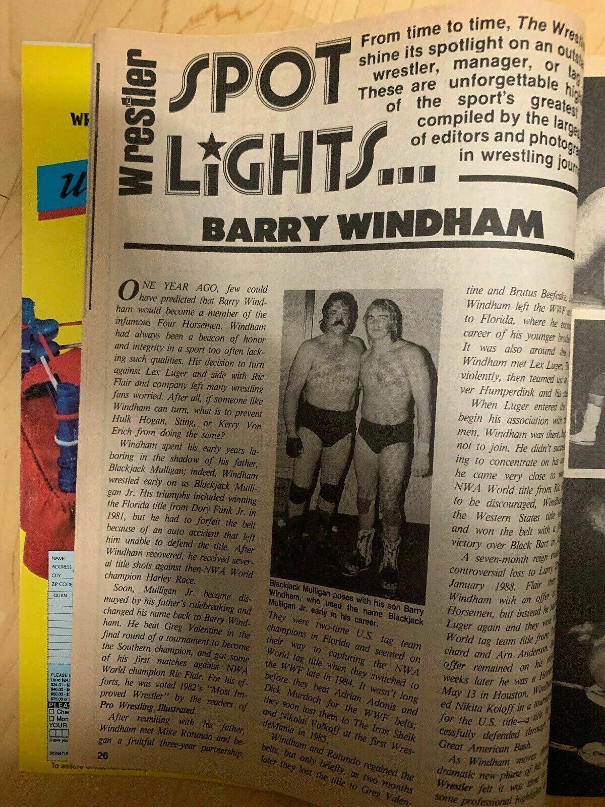 THE WRESTLER MAGAZINE Nov 1988 Lex Luger/Ted DiBiase/ Big Bosman/ Rare