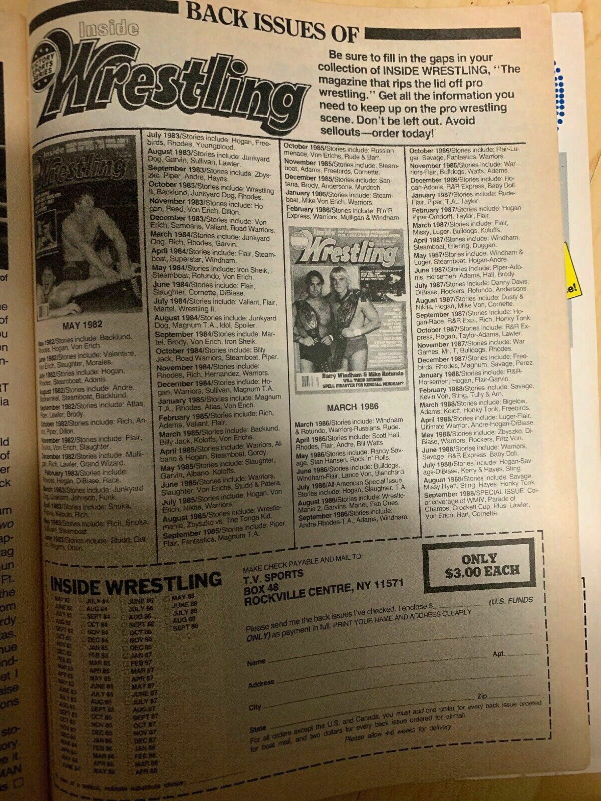 THE WRESTLER MAGAZINE Nov 1988 Lex Luger/Ted DiBiase/ Big Bosman/ Rare