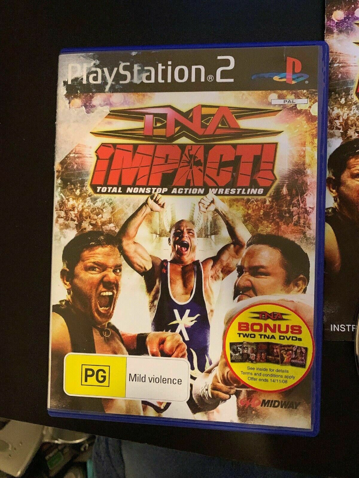 TNA Impact! -  Sony PlayStation 2 PS2 Pro Wrestling PAL Game with Manual