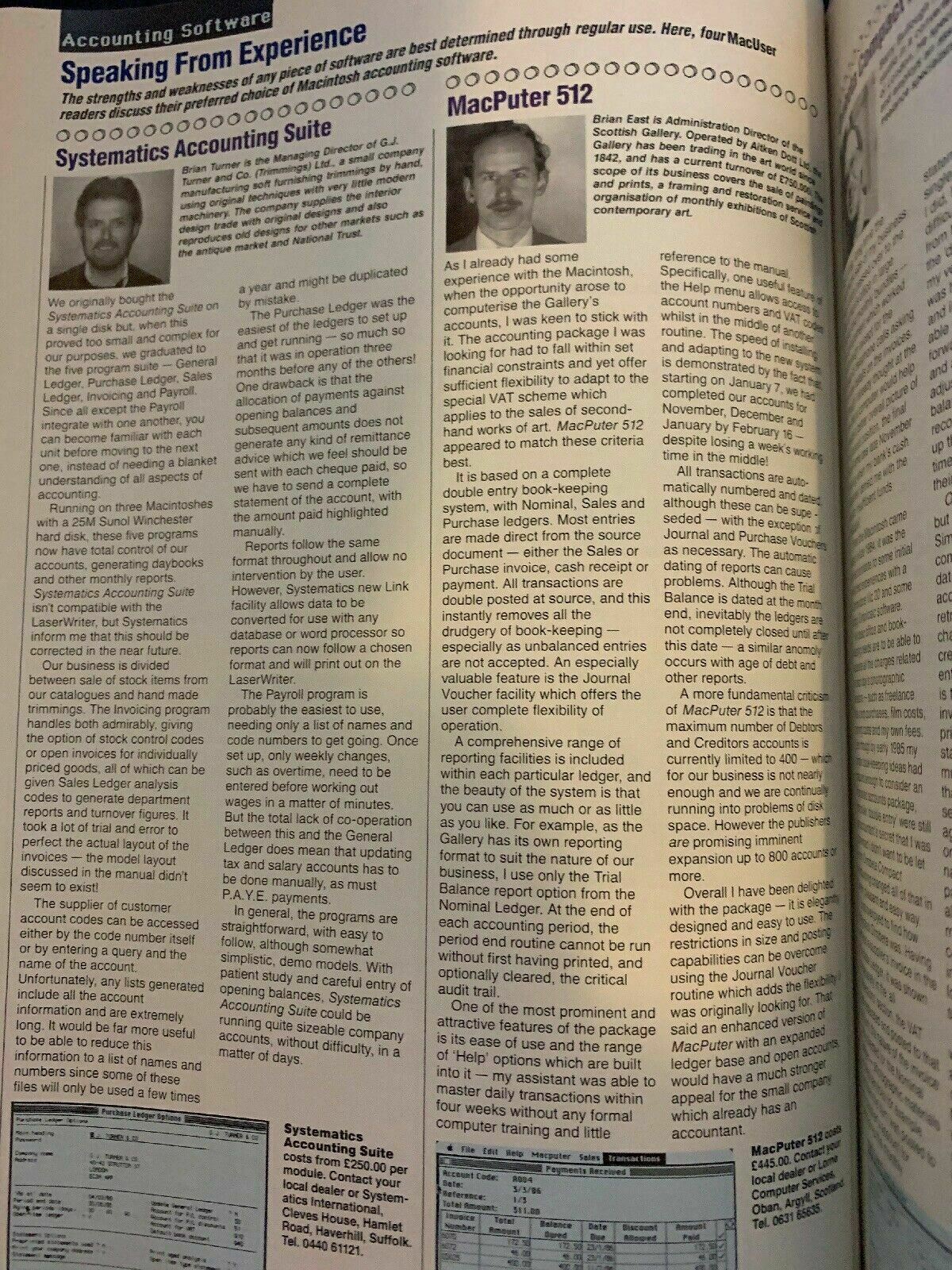 MacUser Magazine May/June 1986 Macintosh Accounting: Vintage Macintosh Resource