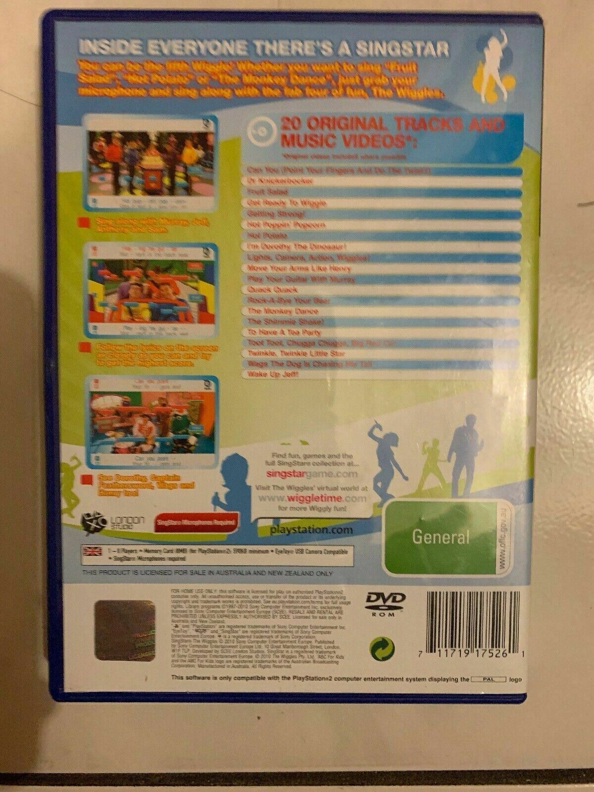 SingStar THE WIGGLES Sony PS2  With 2 Genuine Microphones SingStar USB Converter