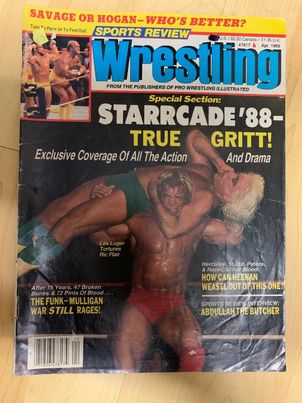 Sports Review Wrestling Magazine April 1989 Starrcade '88 True Gritt