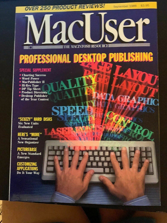 MacUser September 1986 The Macintosh Resource Professional Desktop Publishing