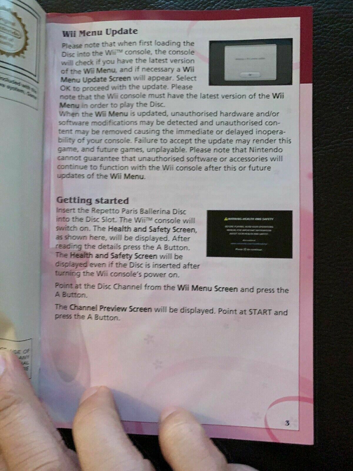 Repetto Paris Ballerina Nintendo Wii PAL *With Manual*