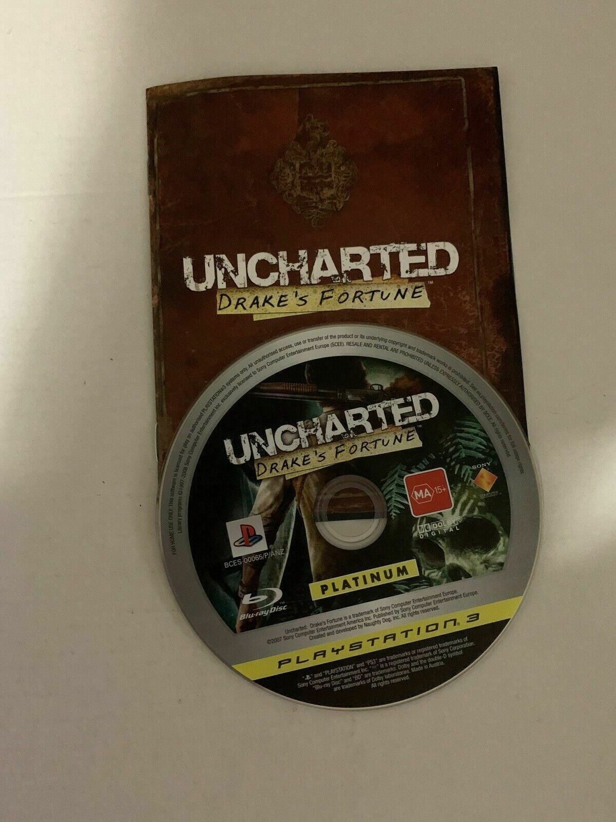 Uncharted Drake's Fortune - PlayStation 3 PS3 Game With Manual