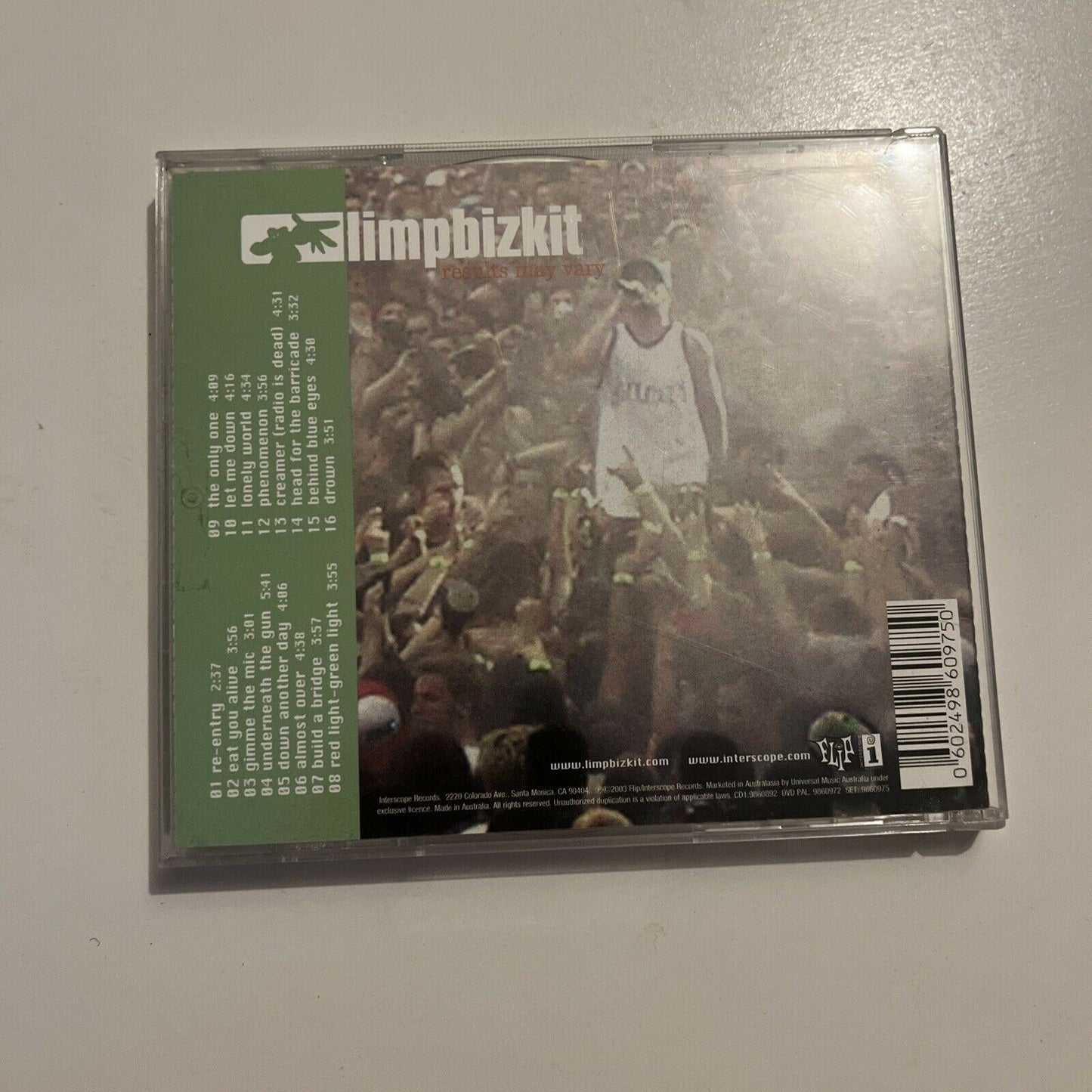 Limp Bizkit - Results May Vary (CD + DVD, 2003, 2-Disc) All Regions