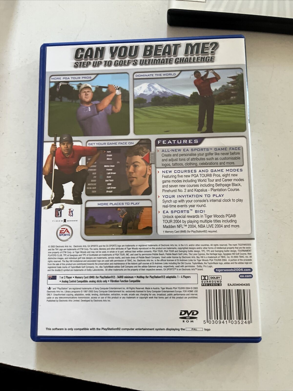 Tiger Woods PGA Tour 2004 & USA Tour 2001 - Playstation 2 (PS2) PAL Manual