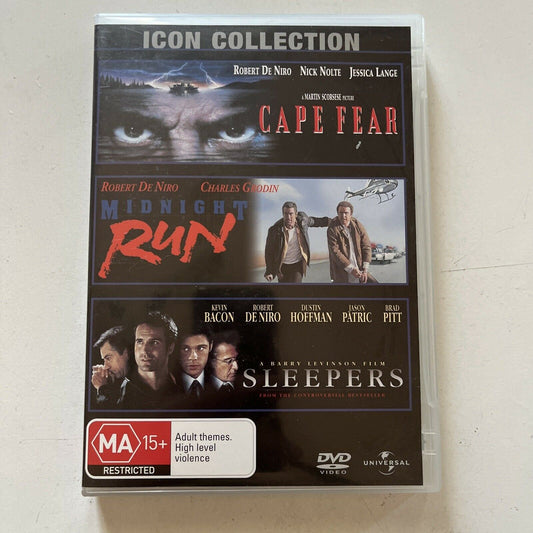 Cape Fear / Midnight Run / Sleepers (DVD) Robert DeNiro Region 4
