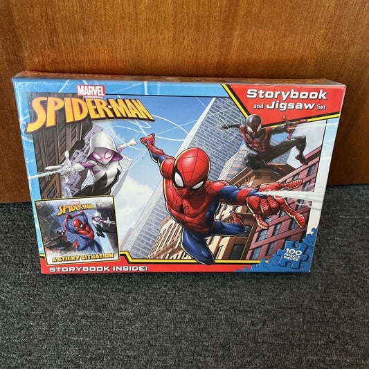 *New Sealed* Spider-Man: Storybook and Jigsaw Set (Marvel) 100 Pieces