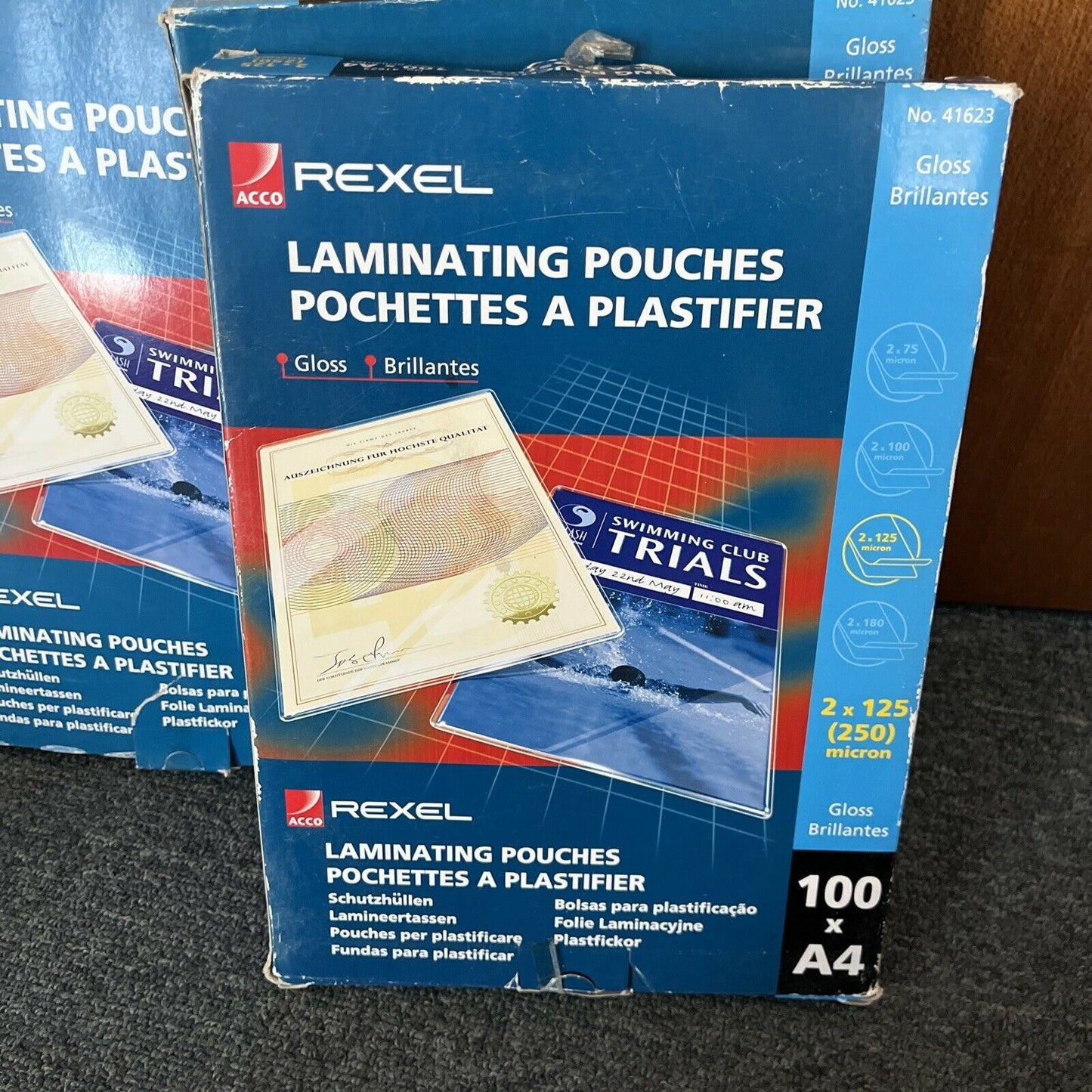*New* 3x Laminating Pouch A4 125 Micron pack 100 Gloss 41623 Rexel