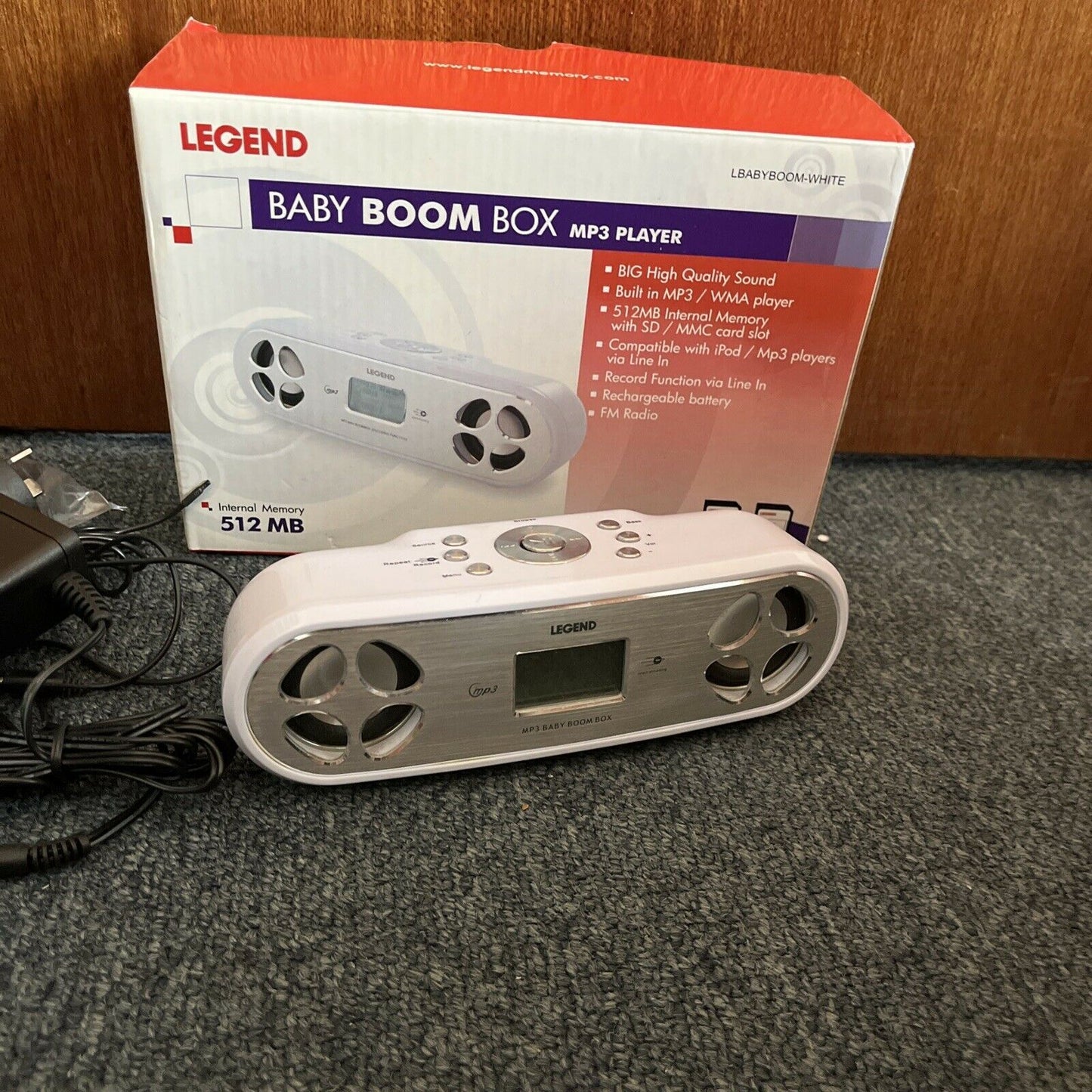 Legend Baby Boom Box MP3 Player FM Radio Rechargeable Battery